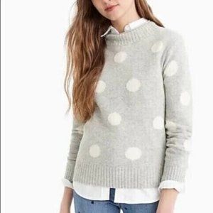 J. Crew Always Merino Wool Blend Jumbo Polka Dot Sweater Women's Size L